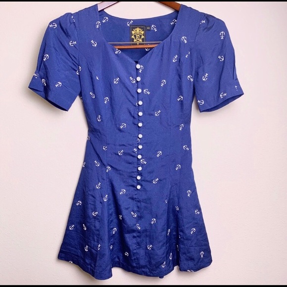 Nishe short sleeve skater pinup anchor dress - Picture 1 of 5